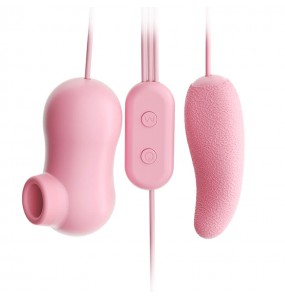MIKJ - Pleasure Tongue Suction Dual Vibrating Egg (USB Power Supply)